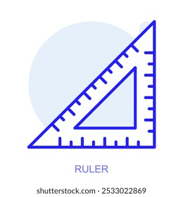 Education web icon in line style for web and mobile app. Symbol of a ruler. Vector illustration
