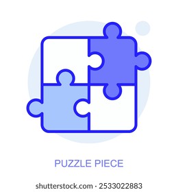 Education web icon in line style for web and mobile app. Symbol of a puzzle piece. Vector illustration