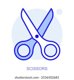Education web icon in line style for web and mobile app. Symbol of a scissors. Vector illustration