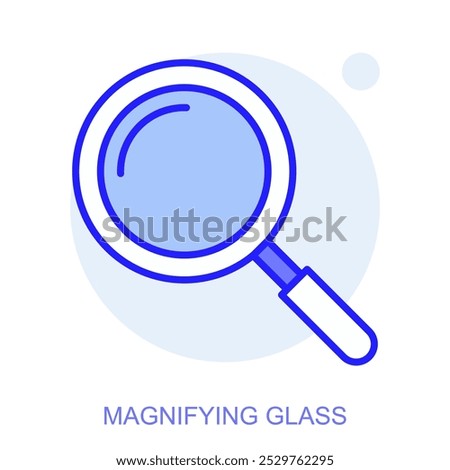 Education web icon in line style for web and mobile app. Symbol of a Magnifying glass. Vector illustration