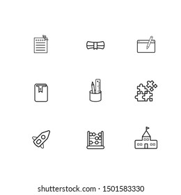 Education web icon set - outline icon collection, Vector illustration on a white background