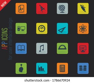education web icons for user interface design