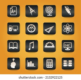 education web icons for user interface design