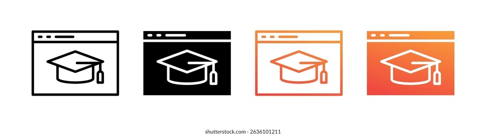 Conjunto de Ícones de Estilo Múltiplo do Site de Educação