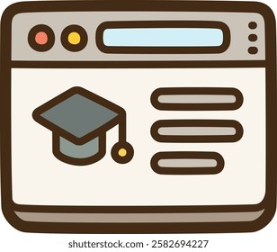 Education website vector doodle illustration and graphic