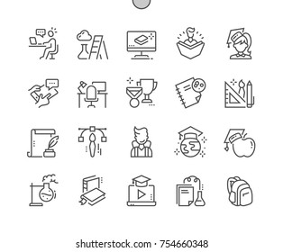 Education Well-crafted Pixel Perfect Vector Thin Line Icons 30 2x Grid for Web Graphics and Apps. Simple Minimal Pictogram