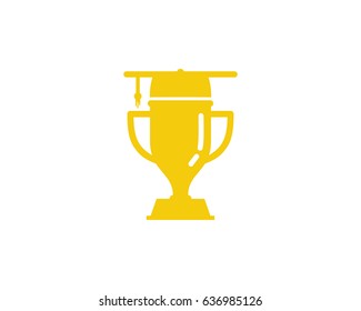 Education Winner Gold Trophy Icon Logo Design Element