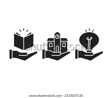 education and wisdom icons set vector illustration