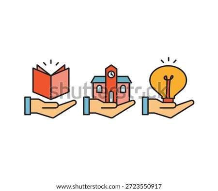 education and wisdom icons set vector illustration