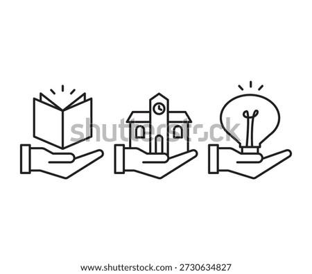 education and wisdom icons set vector illustration