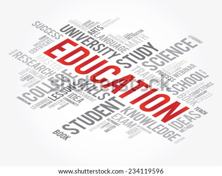 EDUCATION. Word business collage, vector background