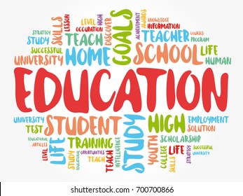 EDUCATION word cloud collage, background concept
