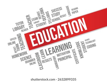 education word cloud collage concept - vector