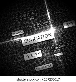 EDUCATION. Word cloud concept illustration.