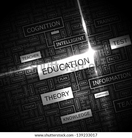 EDUCATION. Word cloud concept illustration.