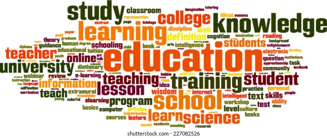 Education Word Cloud Concept Vector Illustration Stock Vector (Royalty ...