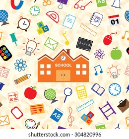 Education word cloud concept. Vector illustration, Seamless pattern. 
