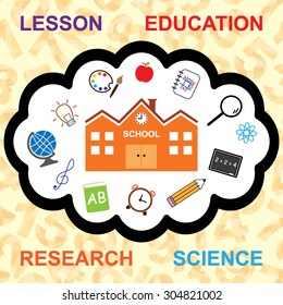 Education word cloud concept. Vector illustration. Seamless pattern. 