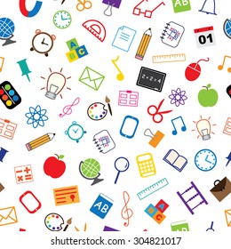 Education word cloud concept. Vector illustration, Seamless pattern. 