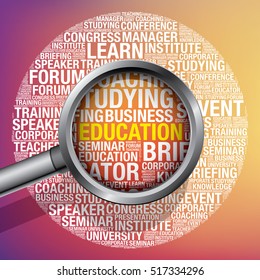 Education word cloud presentation, concept vector
