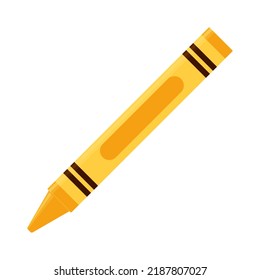 Education And Work - School And Office Supply - Gold And Yellow Crayon Isolated On White Background