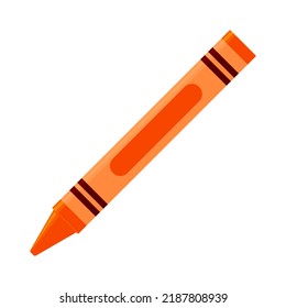 Education and Work - School and Office Supply - Orange and Coral Crayon Isolated on White Background