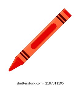 Education and Work - School and Office Supply - Red and Orange Crayon Isolated on White Background