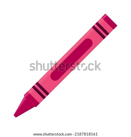 Education and Work - School and Office Supply - Pink and Crimson Crayon Isolated on White Background