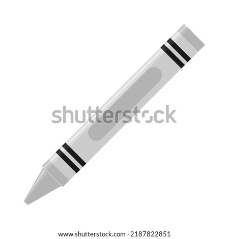 Education and Work - School and Office Supply - Gray and White Crayon Isolated on White Background