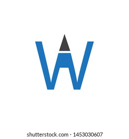 Education writing logo design color blue and black