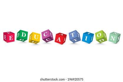 EDUCATION written with alphabet blocks - vector illustration