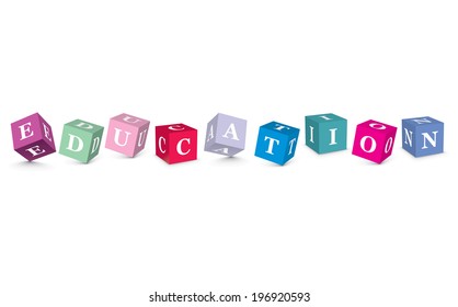 EDUCATION written with alphabet blocks - vector illustration