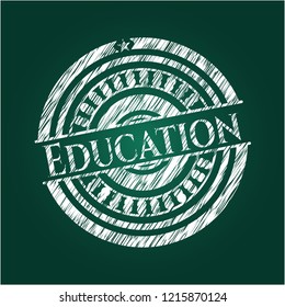 Education written with chalkboard texture