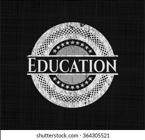 Education written with chalkboard texture