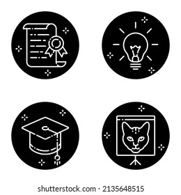 Education_glyph Flat Icon Set Isolated On White Background
