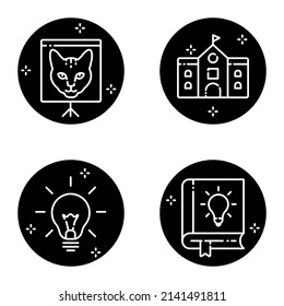 Education_glyph Flat Icon Set Isolated On White Background