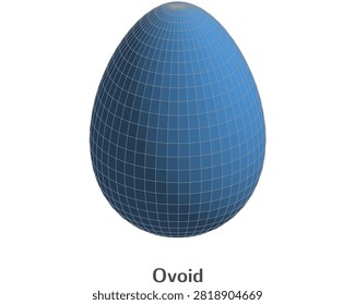 Educational 3D illustration of an ovoid
