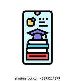 pädagogische Apps Online-Lernplattform Farbsymbol Vektorgrafik. pädagogische Apps Online-Lernplattform Zeichen. einzelne Symbolillustration