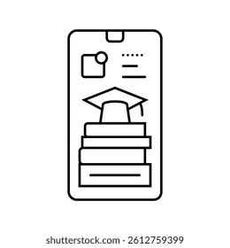 educational apps online learning platform line icon vector. educational apps online learning platform sign. isolated contour symbol black illustration