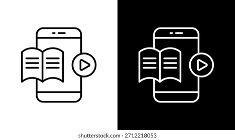 Educational Apps Outline White Icon Set Design