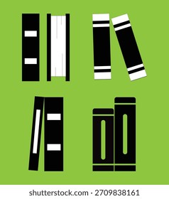 Design de conjunto de livros negros educativos