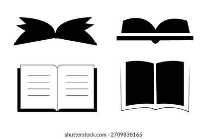 Design de conjunto de livros negros educativos