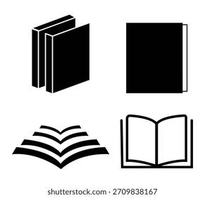 Design de conjunto de livros negros educativos