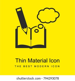 Educational book bright yellow material minimal icon or logo design