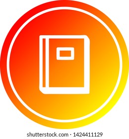 educational book circular icon with warm gradient finish