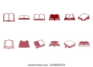 Educational Book Icon Set Design