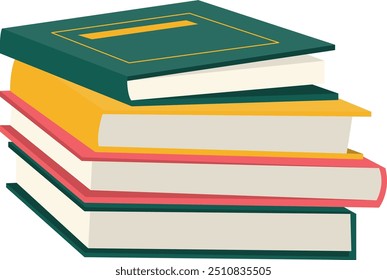 Educational Book Illustration Isolated on White Background. Vector Clipart with Flat Design Concept