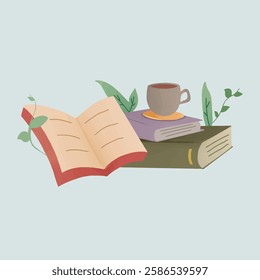 Educational book illustration with vintage color in vector art