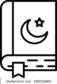 Educational Book of Islam Concept Hadith Vector Icon Design, Arab culture and traditions Symbol on white background, Islamic and Muslim practices Sign,