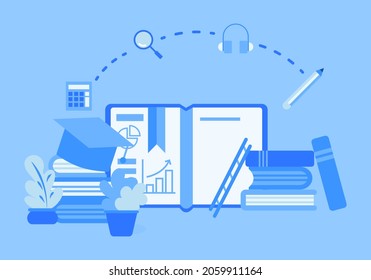 vector de libro educativo con tecnología